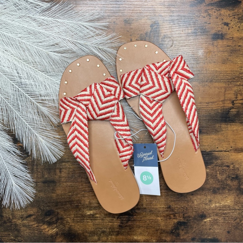 Universal Thread Louise Chevron Print Knotted Slide Sandals